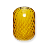 Vase en verre torsadé jaune 10cm