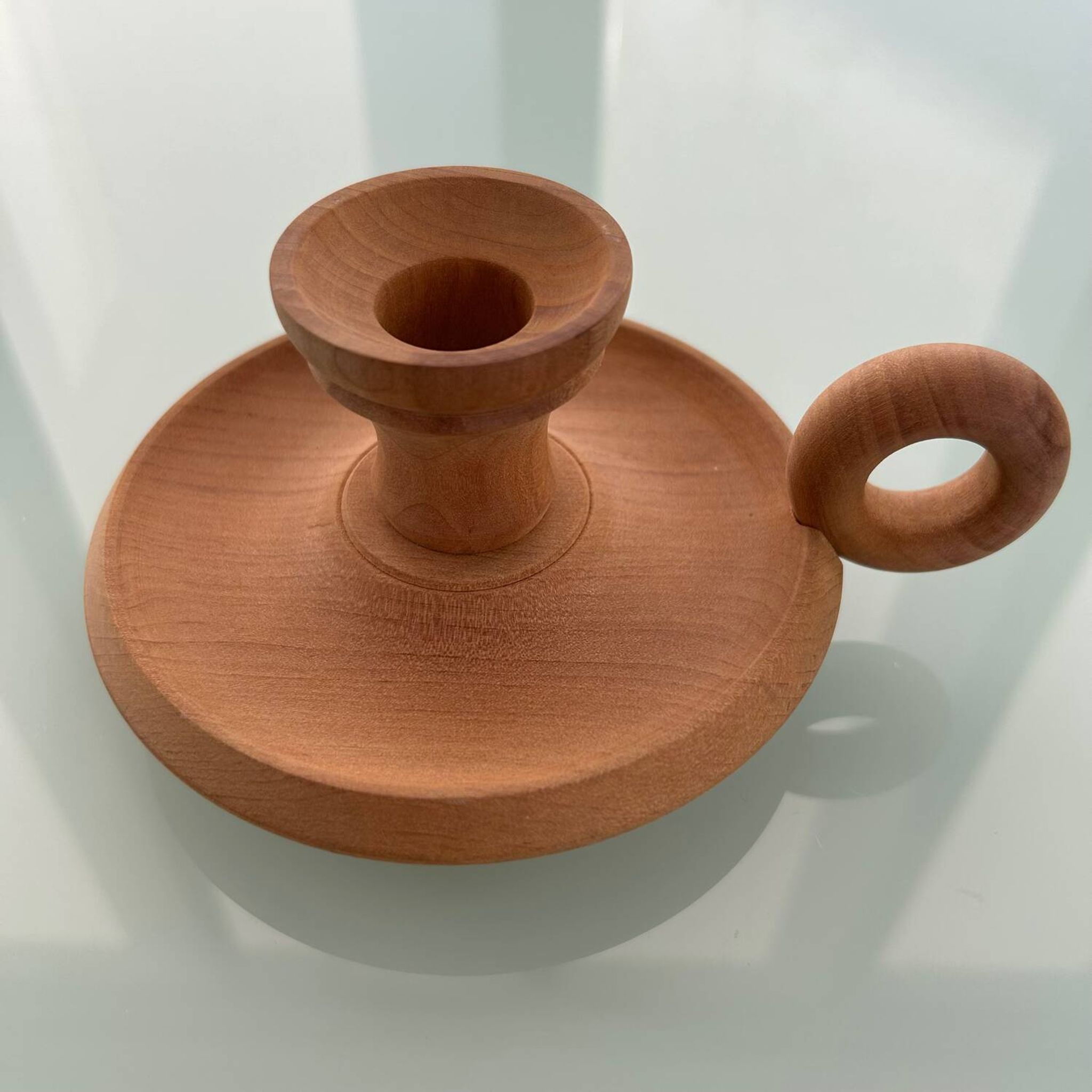 Bougeoir en bois naturel