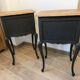 Pair of Louis XV style bedside tables with matt black patina