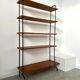 Ancienne étagère sur pied design scandinave années 50 , métal et bois vintage
