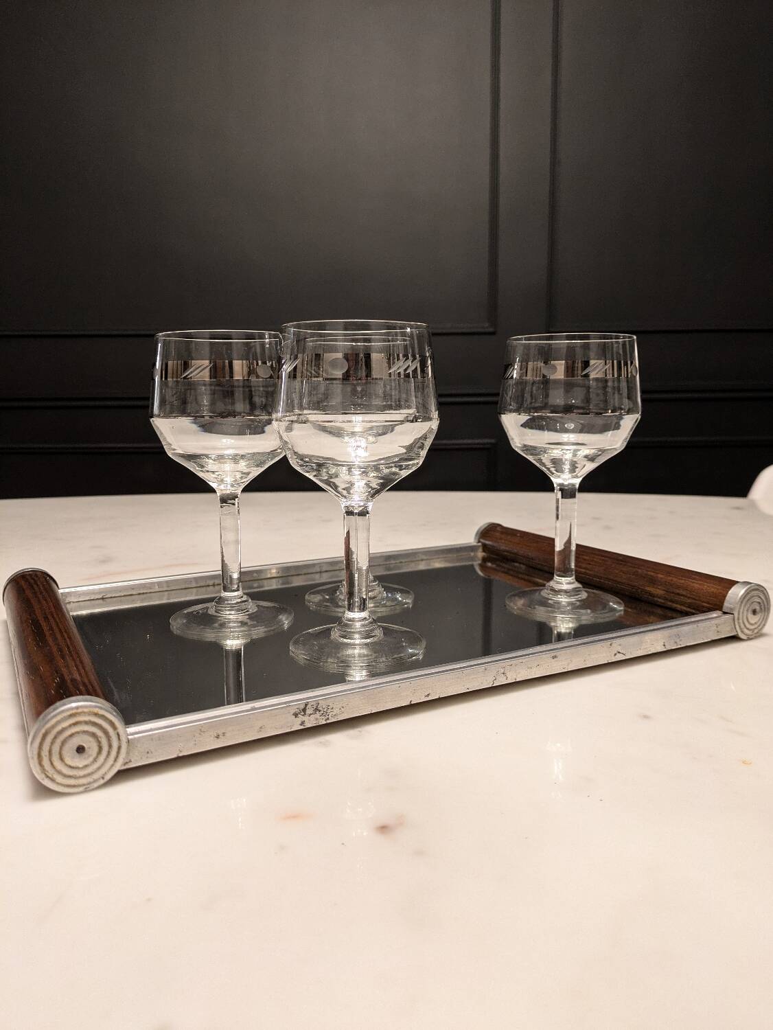 Art deco mirror tray