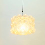 Large Amber Bubble Glass Pendant Light by Helena Tynell for Limburg, 1960s