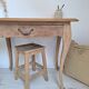 Occasional table, antique desk in solid oak in Louis XV style.