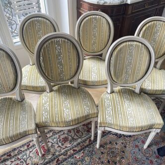 whole lot of 6 Louis XV chairs