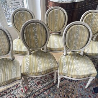 lot entier de 6 chaises Louis XV