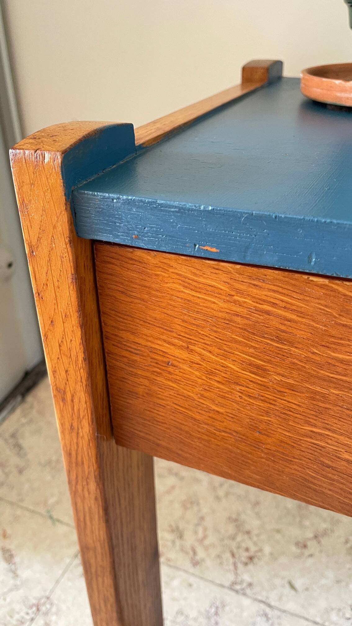 Vintage Scandinavian Cube Bedside Table