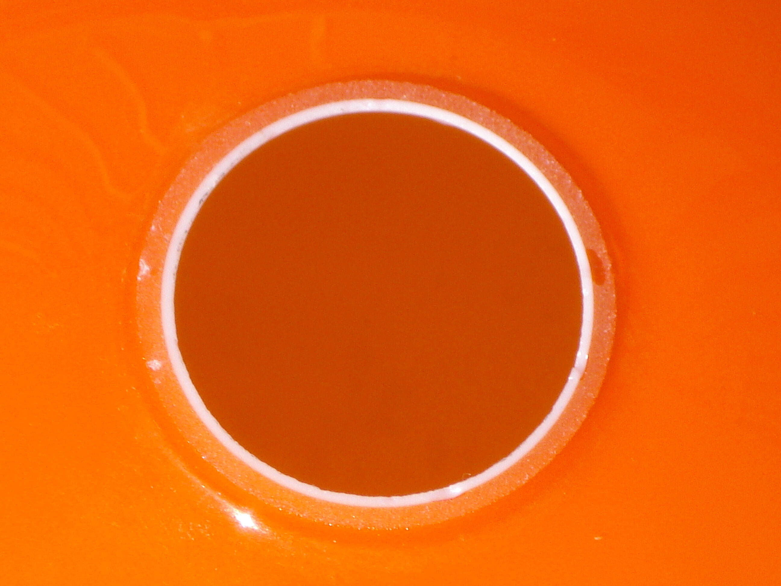 Orange glass globe, 1970