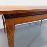 Vintage rustic scandinavian style dining table from 50s 60s in teak and oak