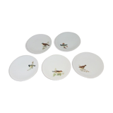 5 bird decoration dessert plates