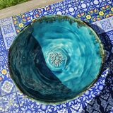 Saladier en céramique fait main bleu oriental