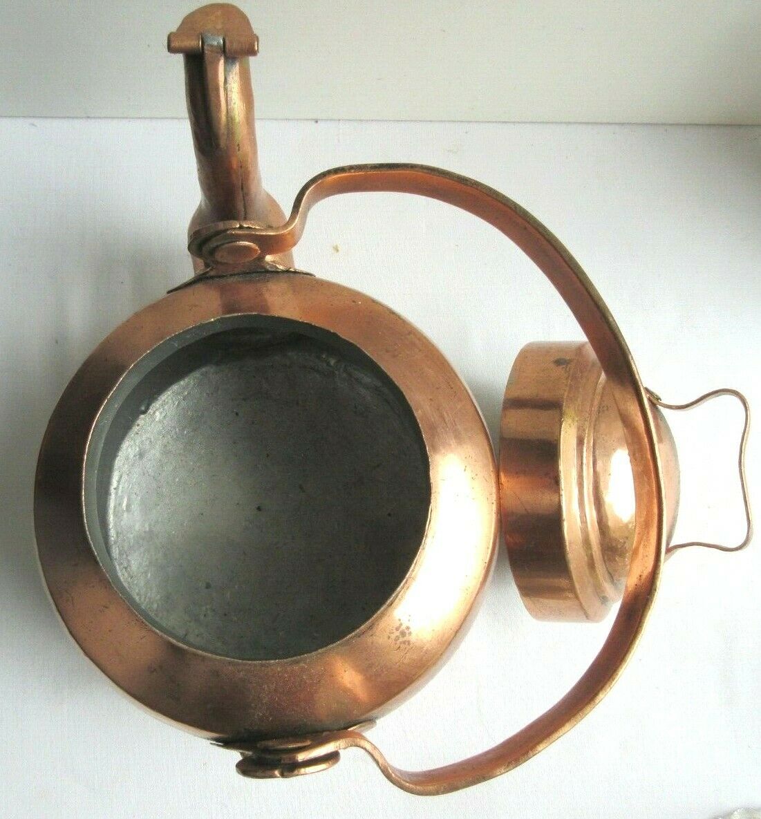 Old copper kettle, stamped, Art Deco 1930