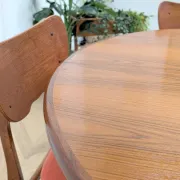 Table ronde G Plan teck scandinave extensible