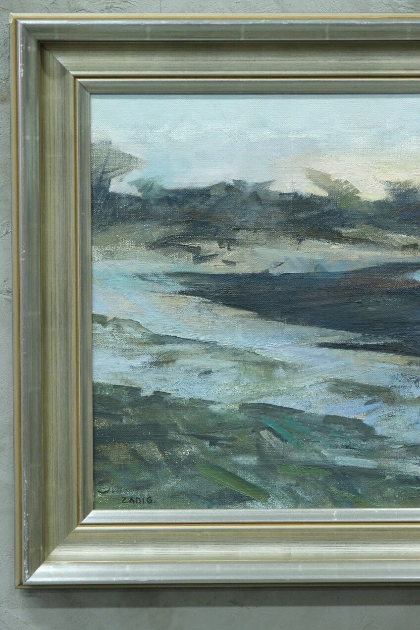 Jacques Zadig, Scandinavian Modern Landscape, Oil on Canvas, Framed