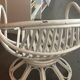 Vintage armchair in white lacquered rattan