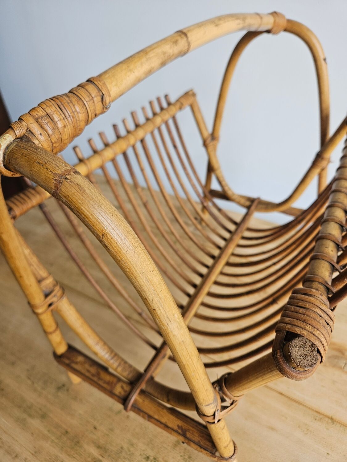 Rattan magazine rack