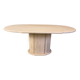 Vintage oval travertine dining table, 1970s