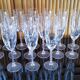 Lot 8 flûtes à champagne cristal taillé pied torsadé epis cristal d'arques