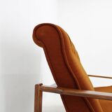 1970s Three Seater Beech Sofa, Czechoslovakia