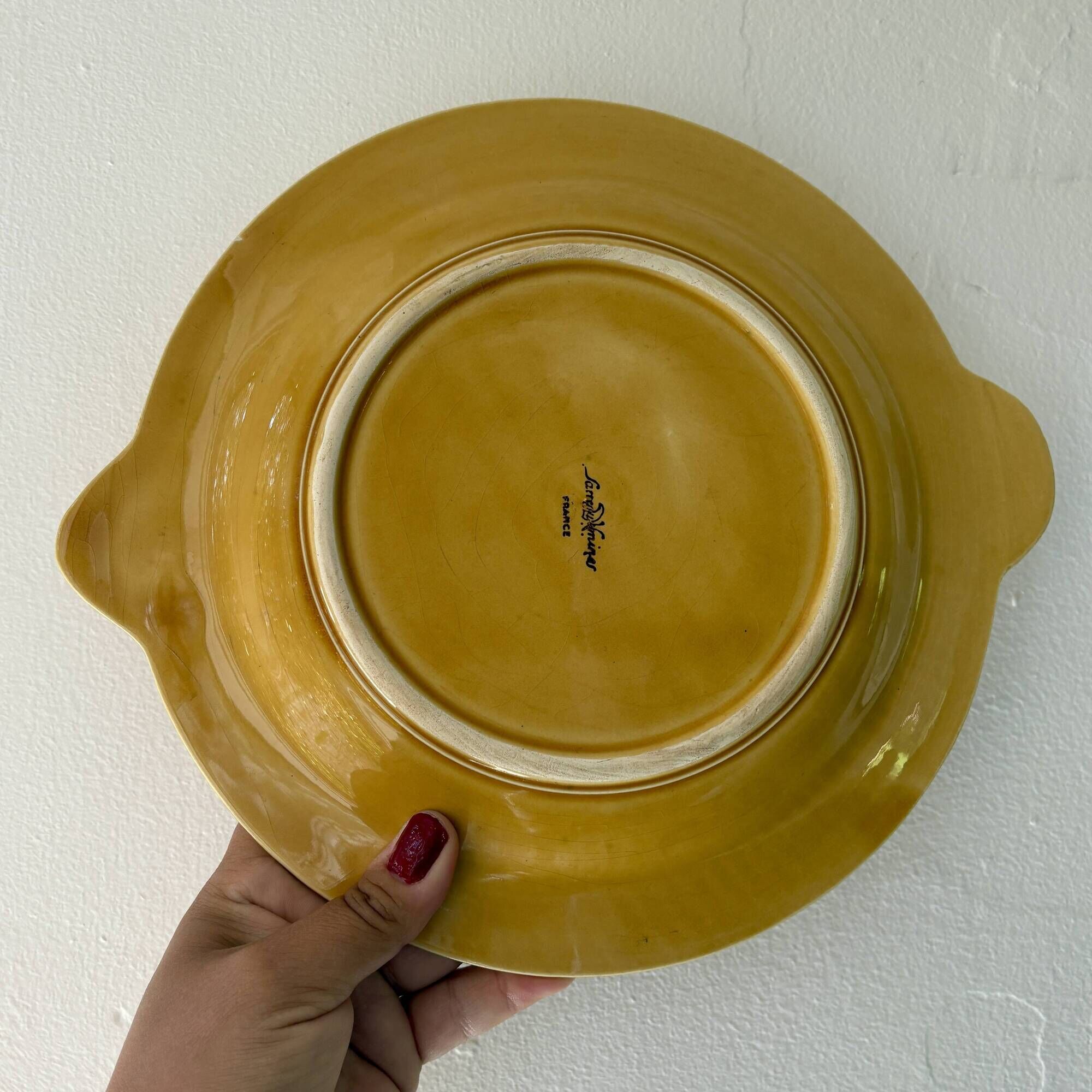 Set of 11 vintage Sarreguemines fish plates and sauceboat
