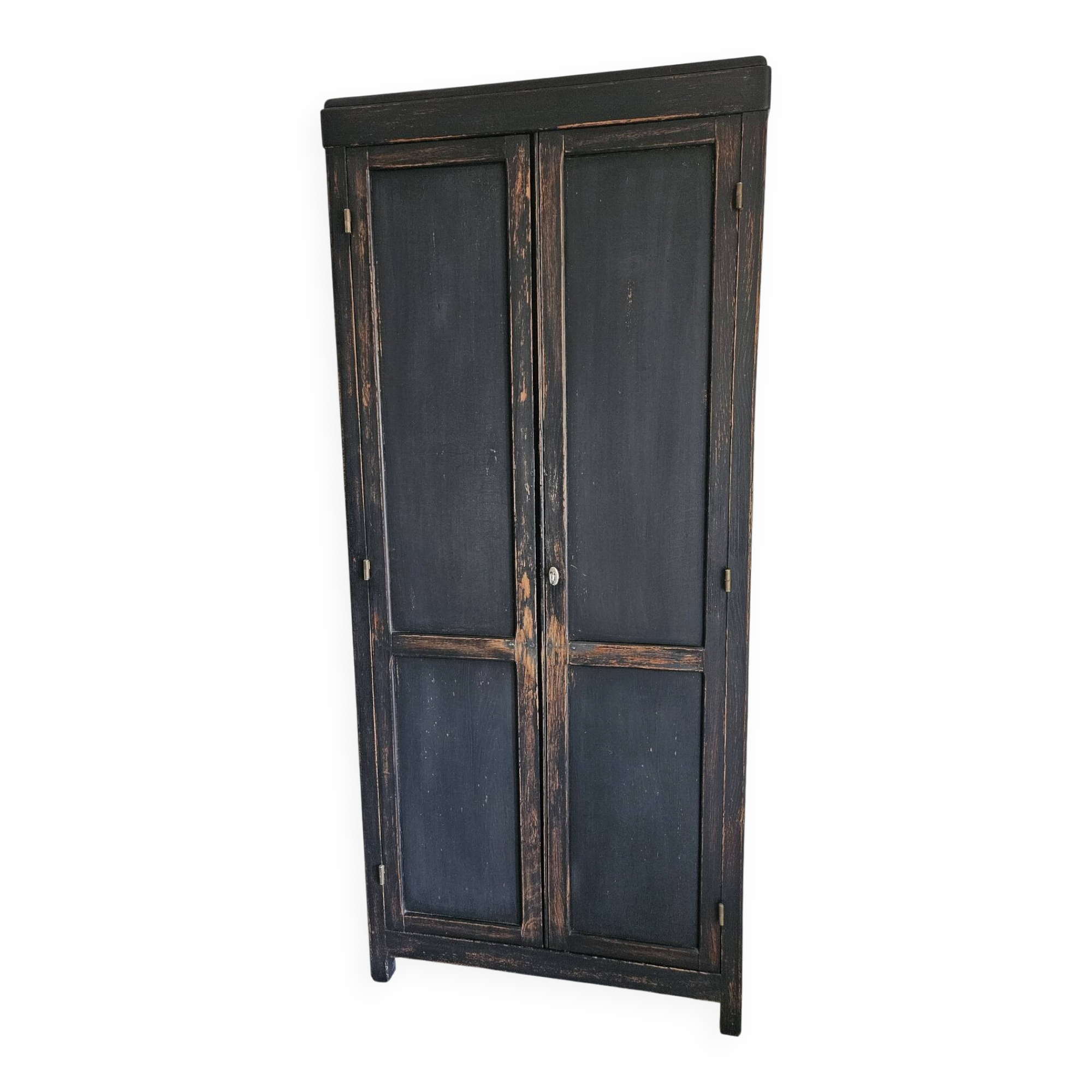 Ancienne Armoire parisienne d’école bois chêne noir