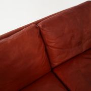 Red leather sofa, Scandinavian design, 1960s, designer: Fredrik Kayser, production: Vatne Møbler