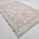 7x10 Large Pink & Beige Madallion Pattern Turkish Rug, 209x305Cm