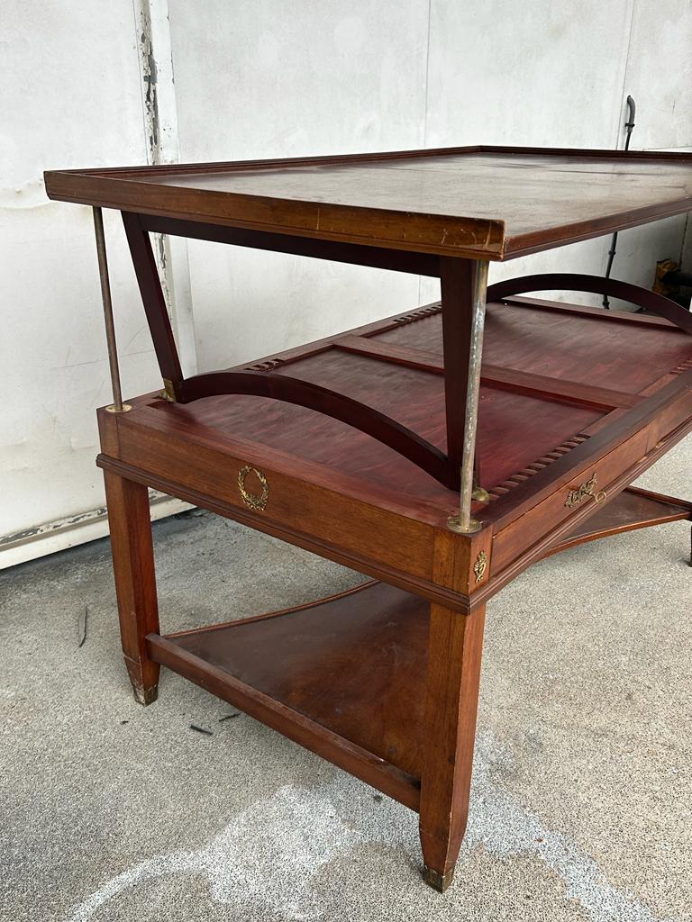 Empire style mahogany rack system library table from 20th century period
