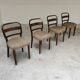 Set of 4 Fischel art deco chairs, fabric and walnut, year 30