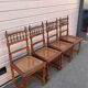 Set of 4 antique wooden and caned chairs – Henri II style
