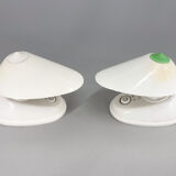 1960s Pair of White Bakelite Table or Wall Lamp, Czechoslovakia