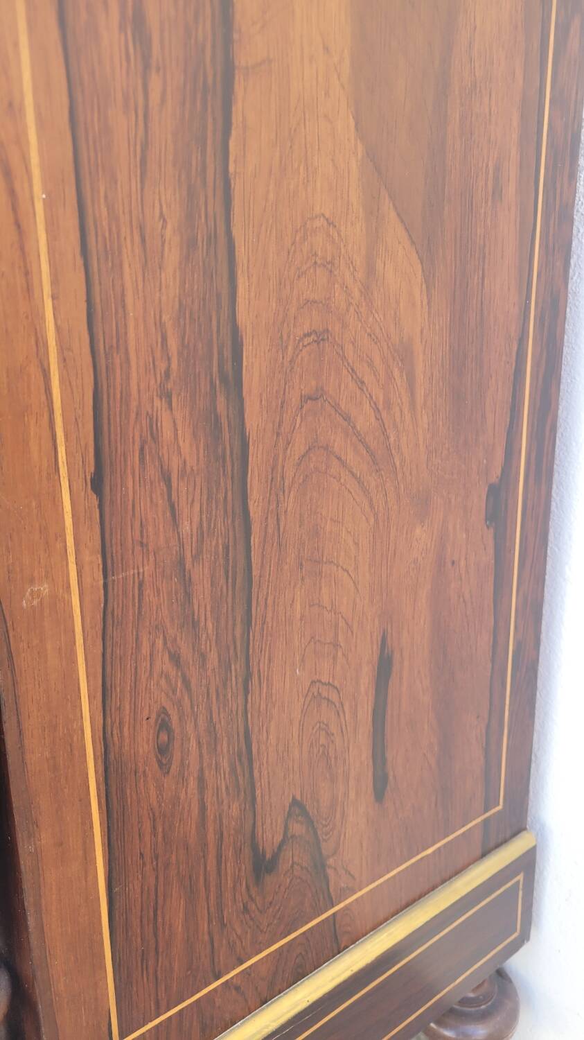 Napoleon III sideboard in floral marquetry and marble 19th century