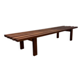 Mid-century modern brown wood slatted coffee table by Martin Visser for 't Spectrum, 1960s