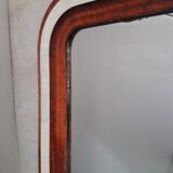 Miroir Louis Philippe H112xL76 laque bordeaux blanc crème