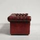 Vintage Chesterfield armchair in burgundy leather - teak frame, 1960s
