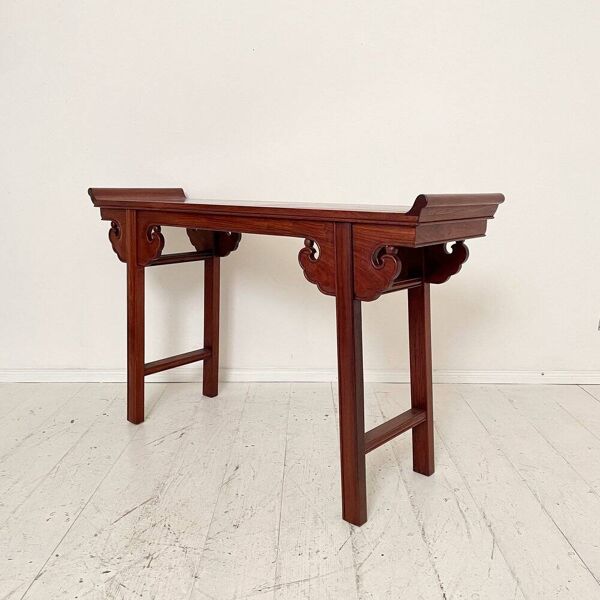 Table, console chinoise en acajou, 1940