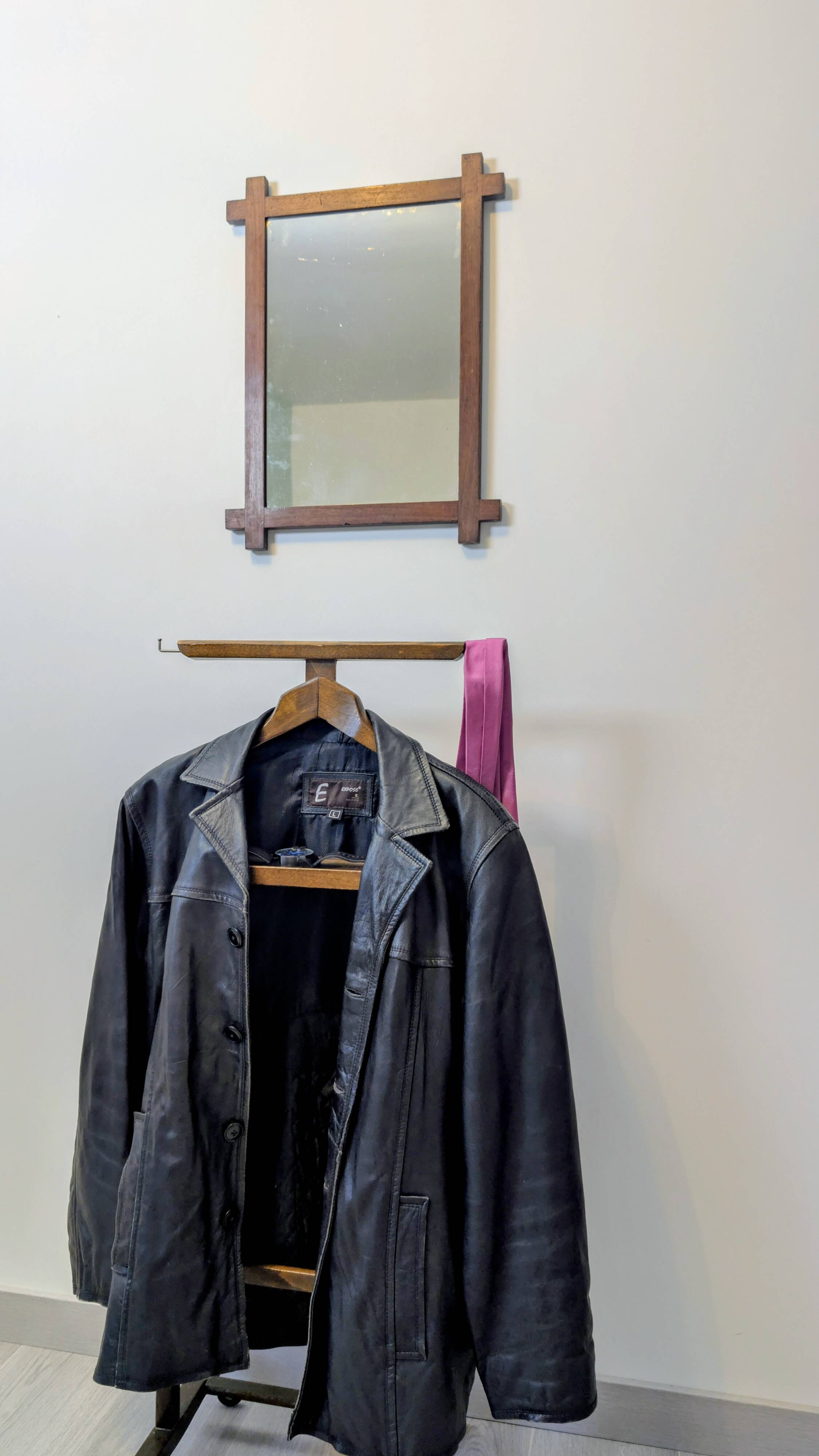 Solid wood mirror from the 1940s – 53 x 40 cm – simple and elegant