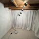 Arc floor lamp with wooden base and 5 lights Agemob MCM style