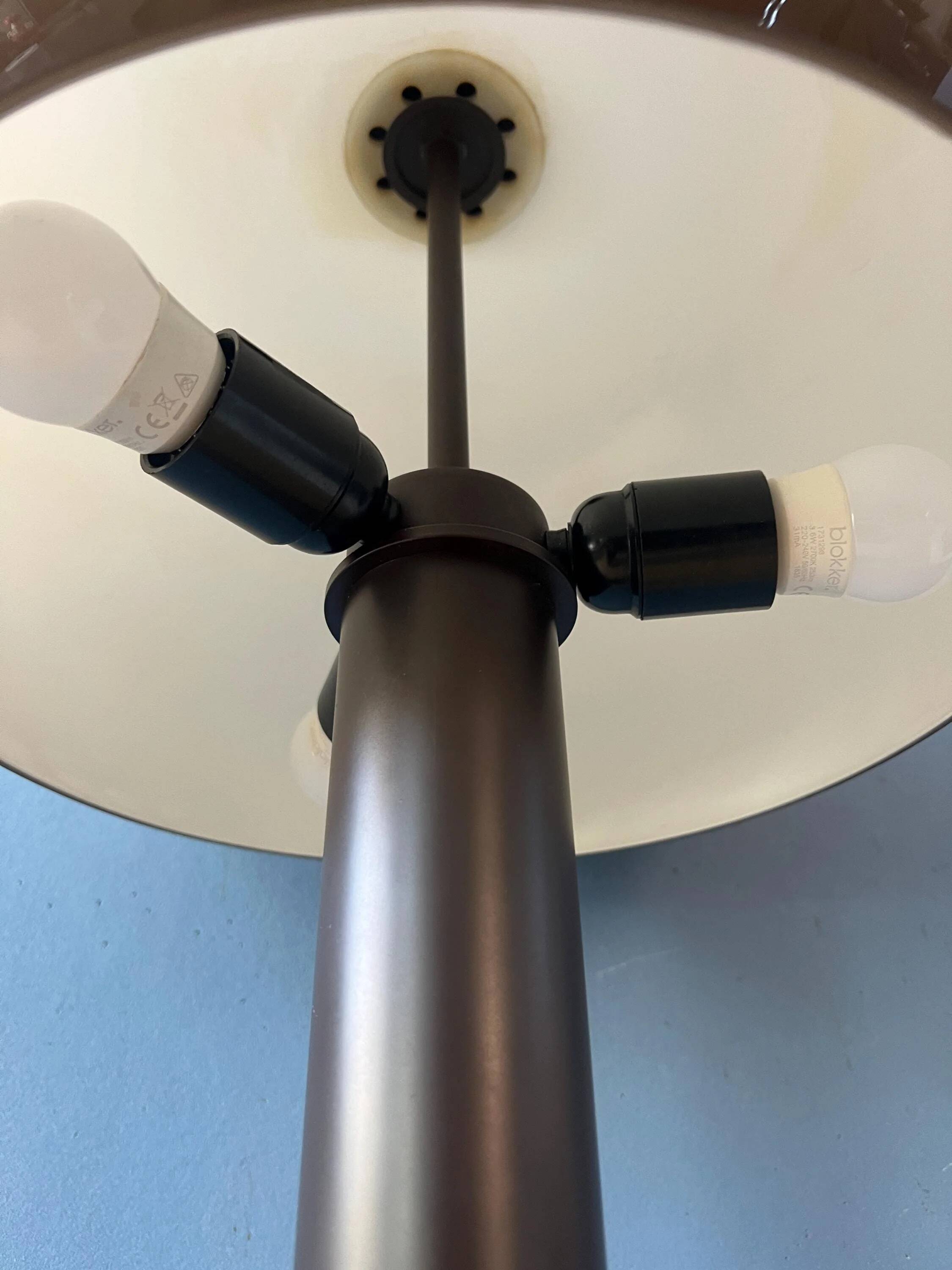 Vintage mushroom floor lamp in brown acrylic glass