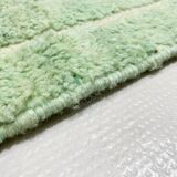 Moroccan Berber carpet Beni Ouarain water green with engraved patterns 2.45x1.57m