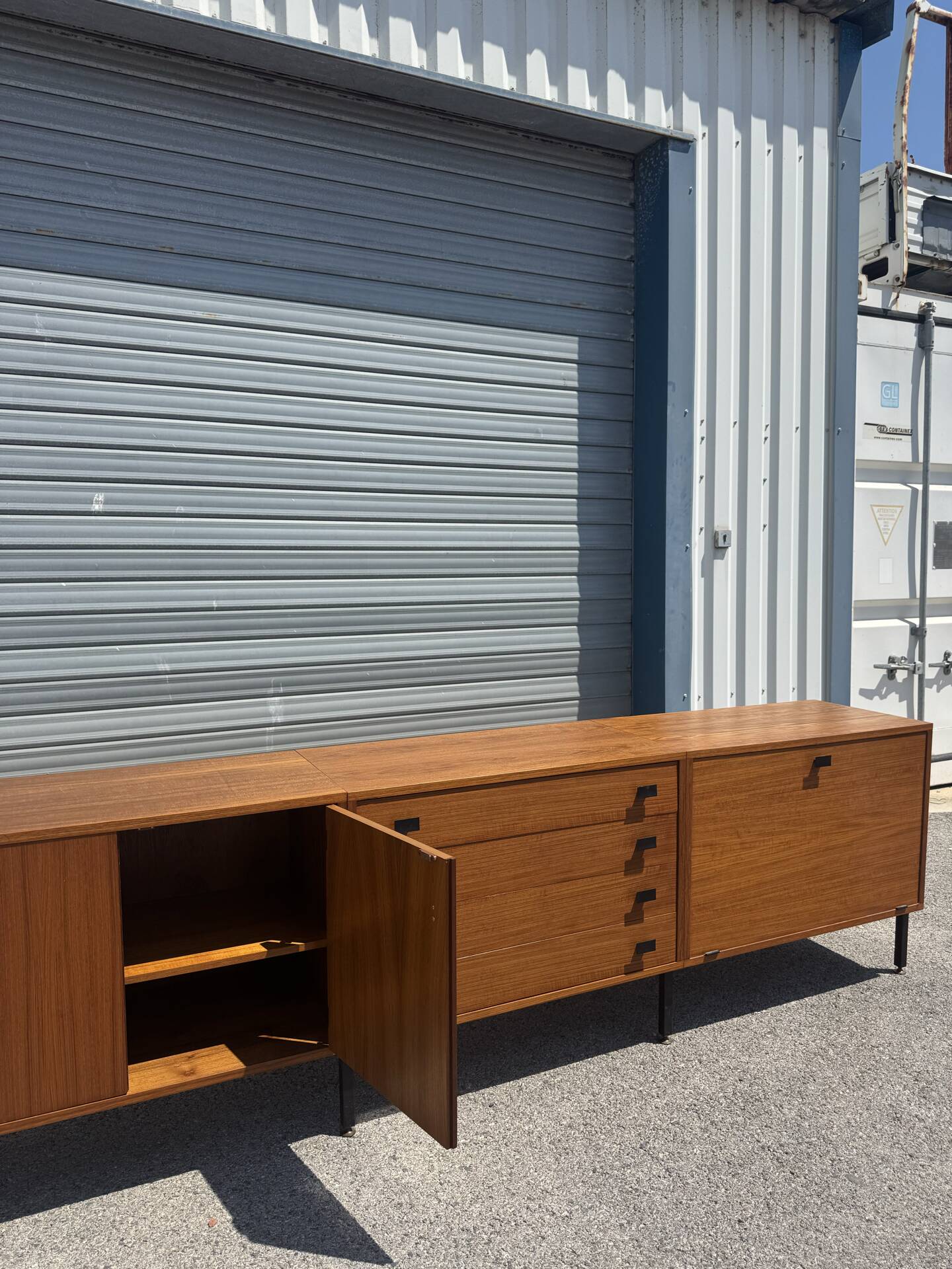 Teak enfilade by Antoine Philippon and Jacqueline Lecoq