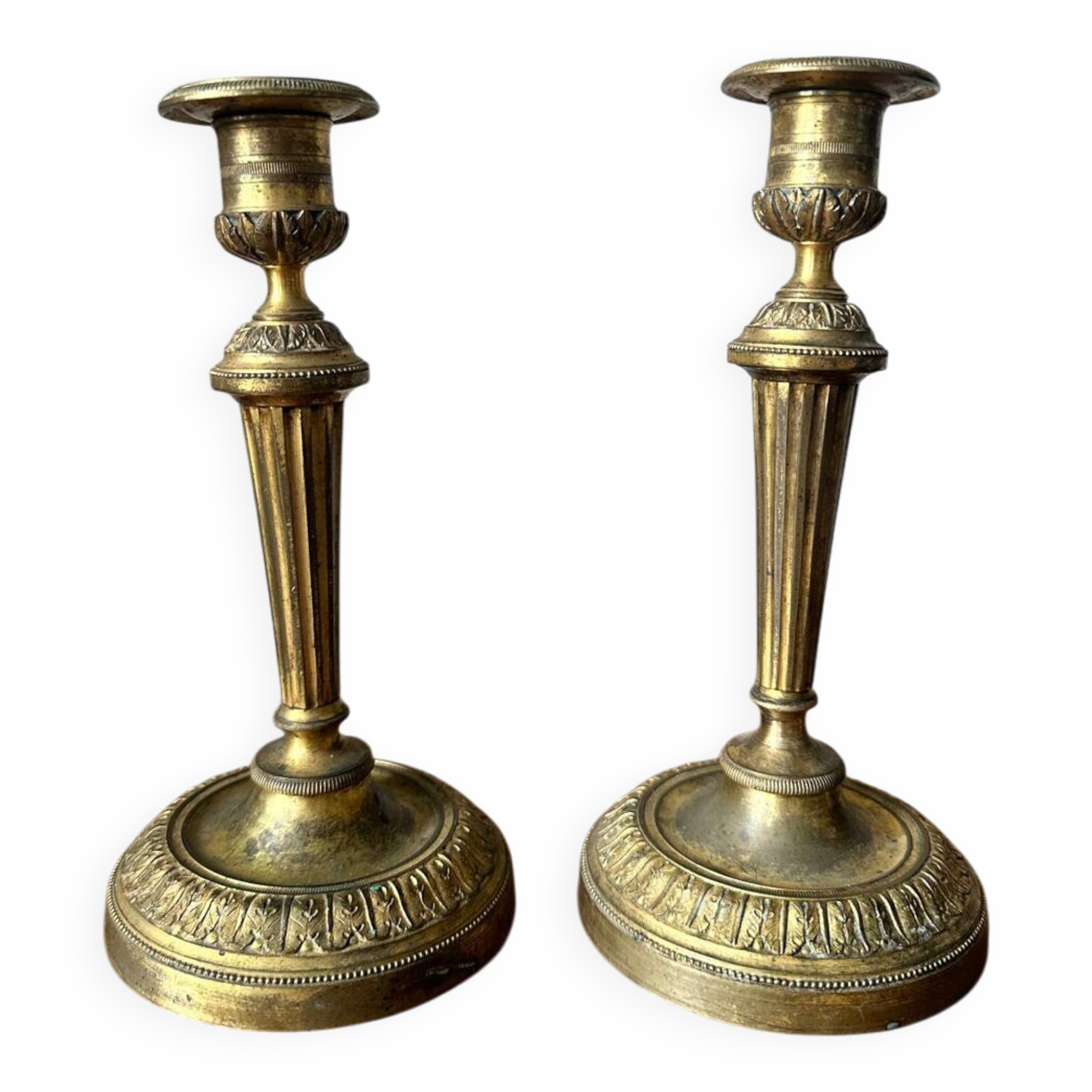 Pair of bronze candlesticks