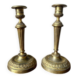 Pair of bronze candlesticks