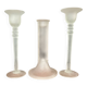 Trio de bougeoirs vintage en verre dépoli