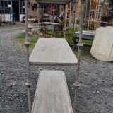 shelf in grey patinated wood and iron