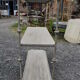 étagère en fer et bois patiné gris