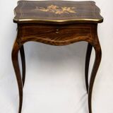 Napoleon III style floral marquetry work table / hairdresser's table.