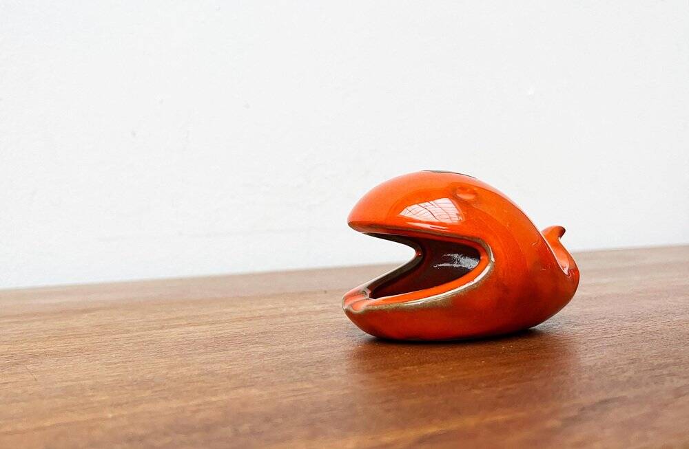 Whale Figurine Ashtray in Ceramic by Ceramica D'Arte, Salerno, Italy, 1970s