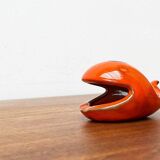 Whale Figurine Ashtray in Ceramic by Ceramica D'Arte, Salerno, Italy, 1970s