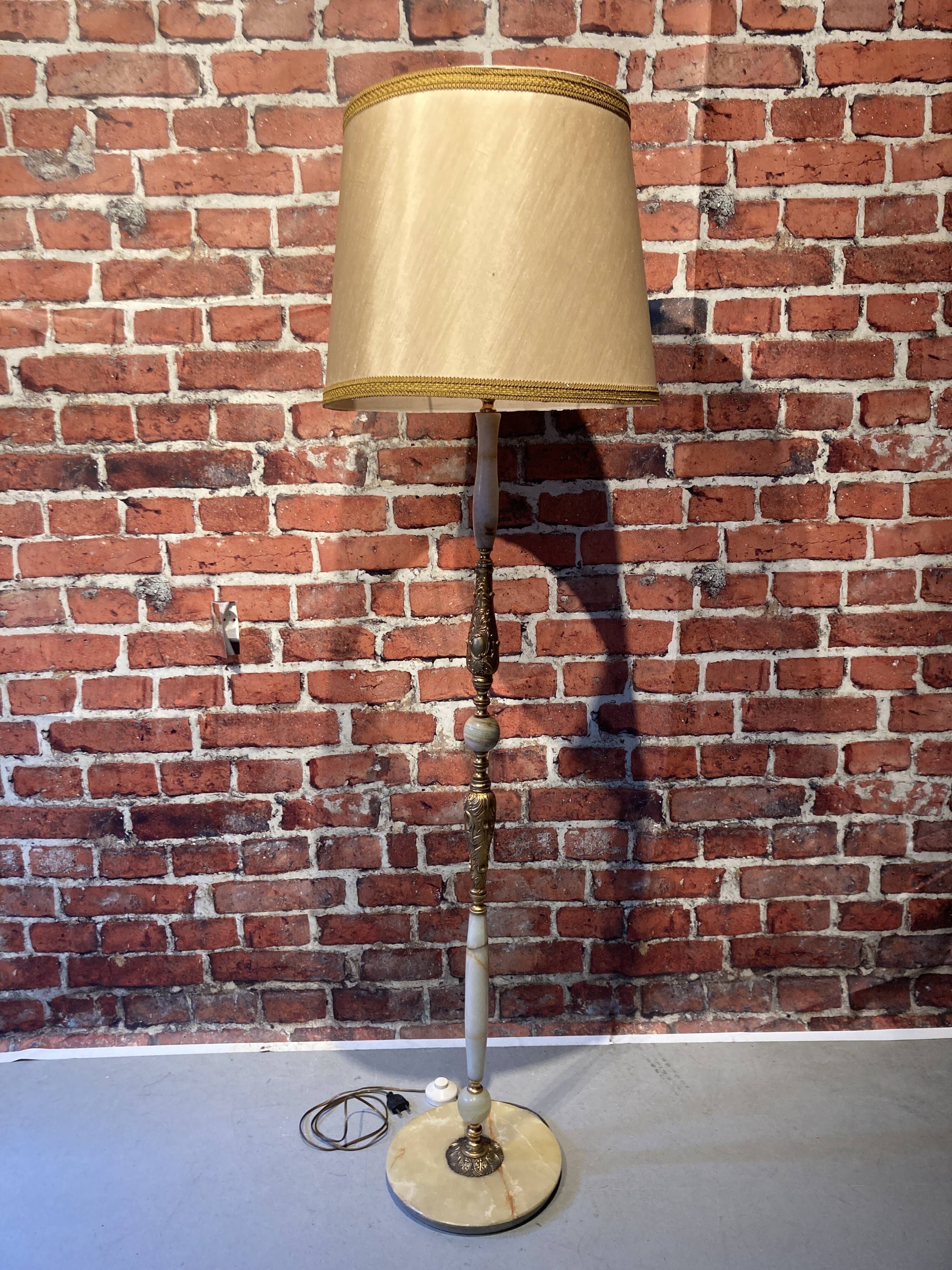 Floor lamp brass and marble