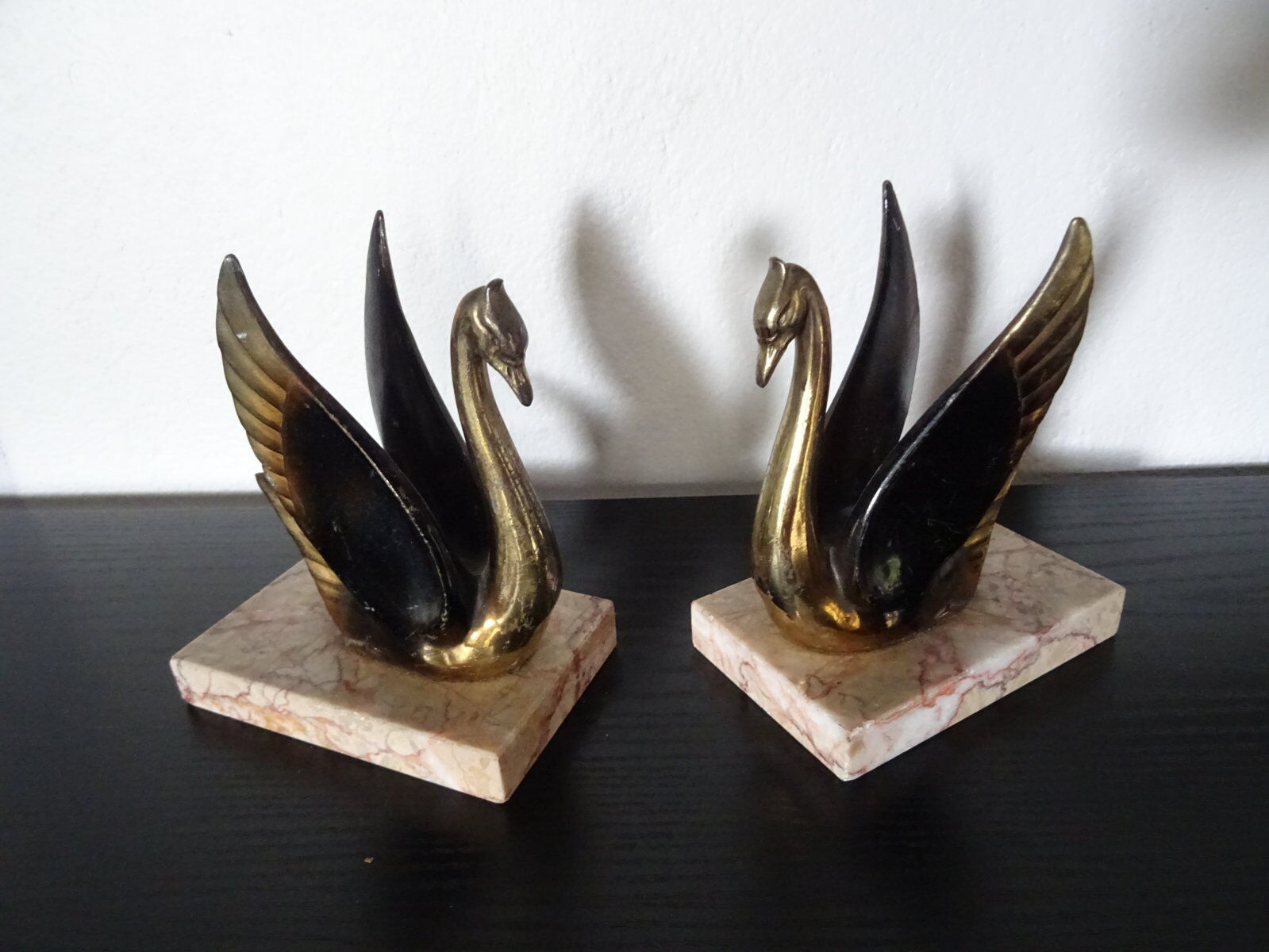 Serre-livres cygnes art déco